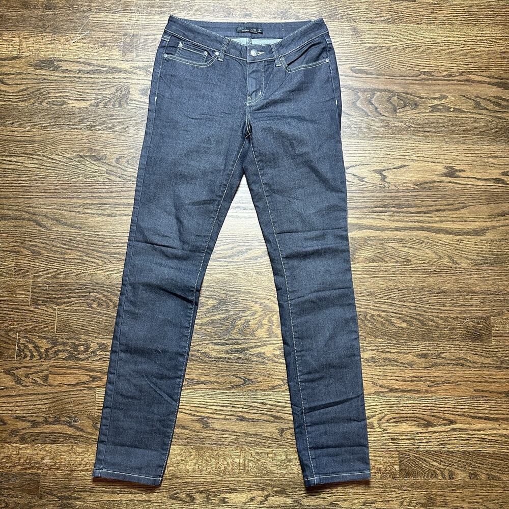 Prana Kayla Jeans Womens 4/27 Skinny Regular Dark Wash Indigo Contrast Stitch